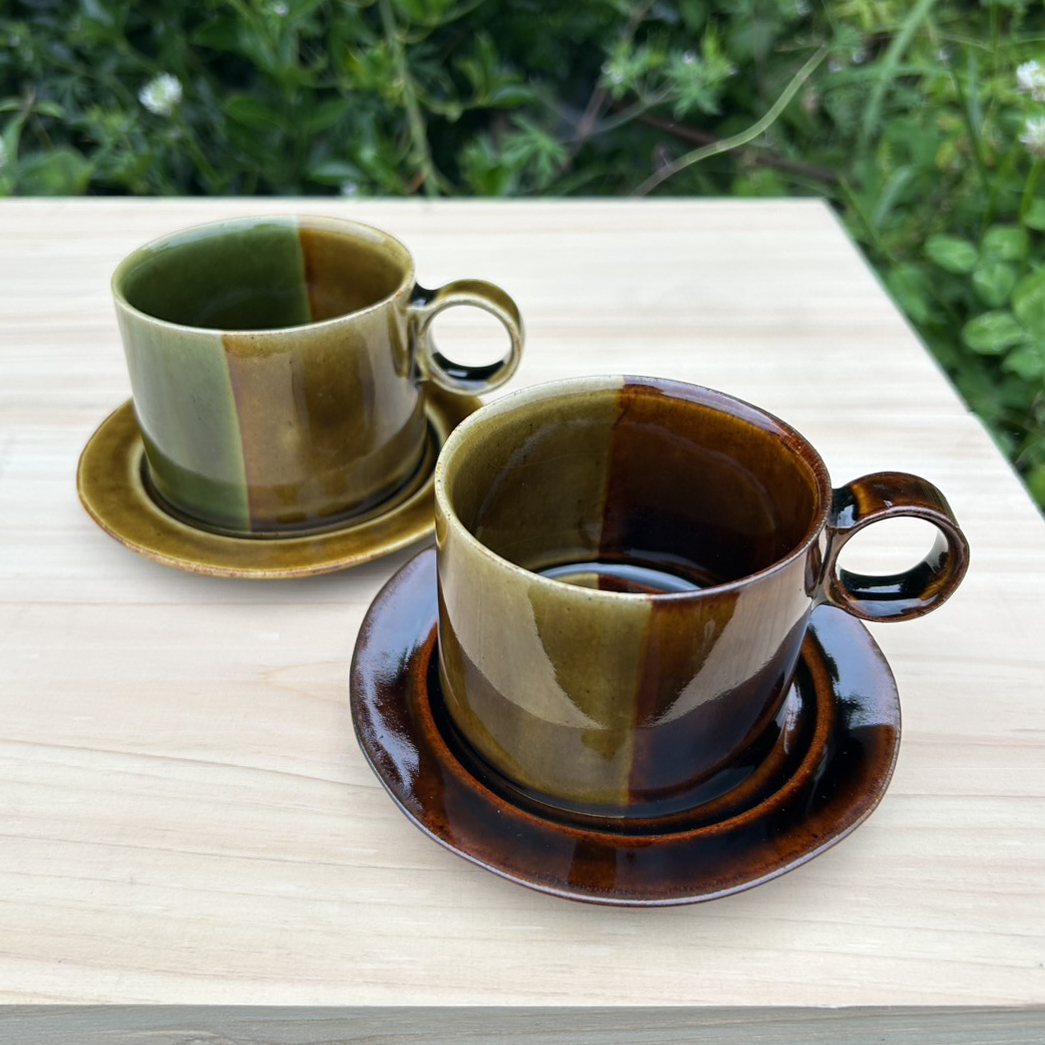 片身変コーヒー碗皿（丸）２組セット